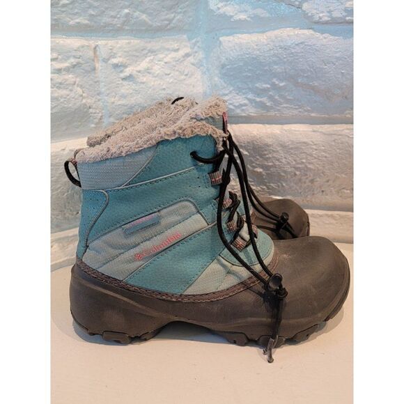 Columbia Snow Boots Girls Size 3 Bugaboot Waterproof Teal Black Winter BY1323-34 - Picture 1 of 8
